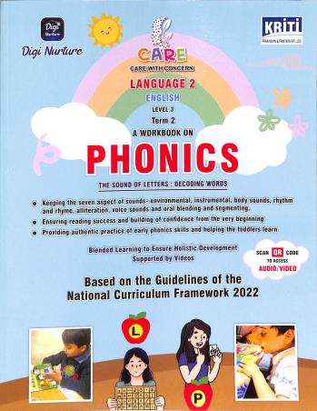Book cover number 1 for Care Language 2 English A Workbook On Phonics Level 3 Term 2 (NCF) written by NA published by Kriti Prakashan Private Limited