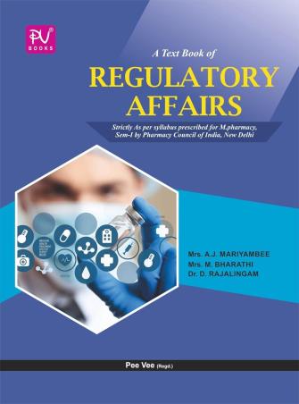Book cover number 1 for A Text Book Of Regulatory Affairs (M. Pharmacy Sem-1) written by A. J. Mariyambee, M. Bharathi, D. Rajalingam published by S. Vikas And Company (Medical Publishers)