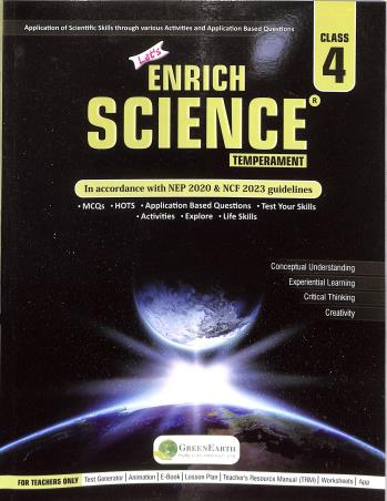 Book cover number 1 for Let's Enrich Science Temperament Class 4 (NEP 2020 & NCF 2023) written by NA published by Green Earth Publications Pvt. Ltd.