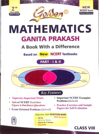 Book cover number 1 for Golden Mathematics Ganita Prakash Class 8 Part 1 & 2 (Study Material) NEP 2020 written by NA published by New Age International (P) Limited, Publishers