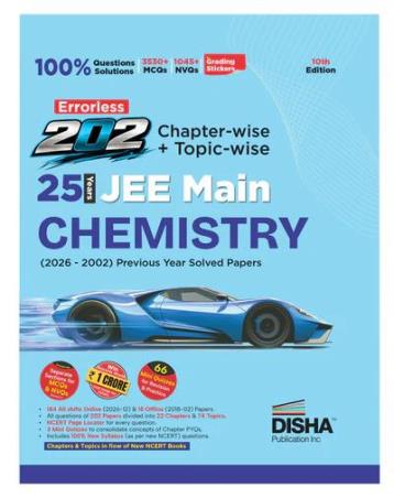 Book cover number 1 for Errorless 202 Chapter-Wise+Topic-Wise 25 Years JEE Main Chemistry written by NA published by Disha Publication