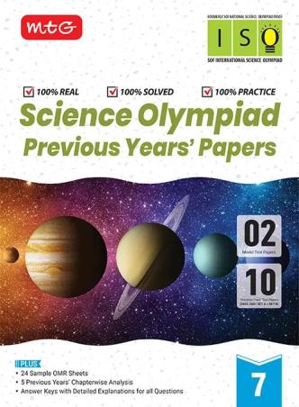 Book cover number 1 for Science Olympiad Previous Years' Papers Class 7 (iSO) written by NA published by MTG Learning Media (P) Ltd.