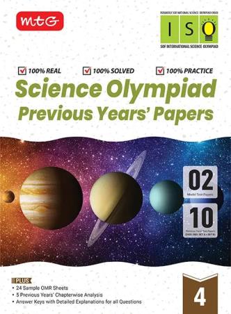 Book cover number 1 for Science Olympiad Previous Years' Papers Class 4 (iSO) written by NA published by MTG Learning Media (P) Ltd.
