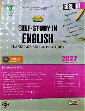 Book cover number 1 for Self-Study In English (Language And Literature) Class 10 CBSE NEP 2020 / NCF 2023 (2027 Examination) written by NA published by Evergreen Publications (India) Ltd.