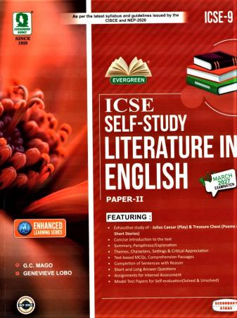 Book cover number 1 for ICSE Self-Study Literature English Paper 2 Class 9 (For March 2027 Examination) NCF 2023 written by NA published by Evergreen Publications (India) Ltd.