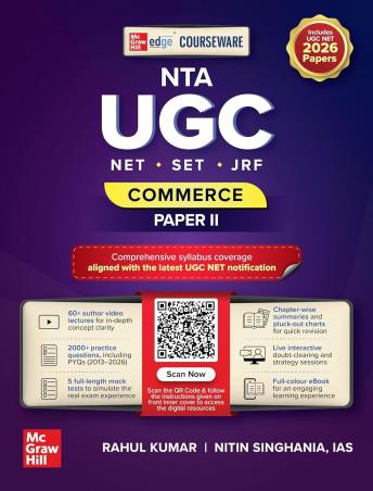 Book cover number 1 for Courseware NTA UGC NET/SET/JRF Commerce (Paper-2) 2026 Papers written by Rahul Kumar, Nitin Singhania published by McGraw Hill Education Private Limited