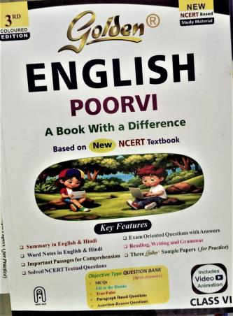 Book cover number 1 for Golden English Class 6 (Poorvi) NCERT (3rd Edition) written by NA published by New Age International (P) Limited, Publishers