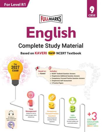 Book cover number 1 for English Complete Study Material CBSE Class 9 For Level R1 (2027 Exam) written by NA published by Full Marks Pvt. Ltd.