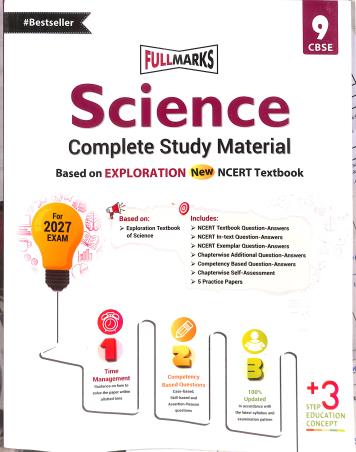 Book cover number 1 for Science Complete Study Material CBSE Class 9 (2027 Exam) written by NA published by Full Marks Pvt. Ltd.