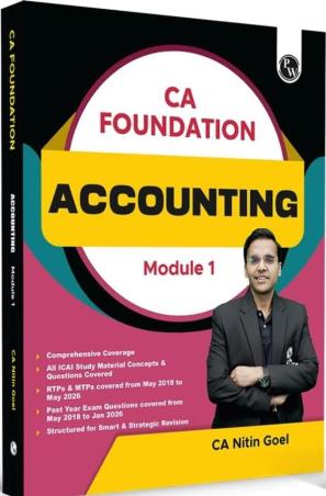 Book cover number 1 for CA Foundation Accounting Module 1 written by Nitin Goel published by Physicswallah Private Limited