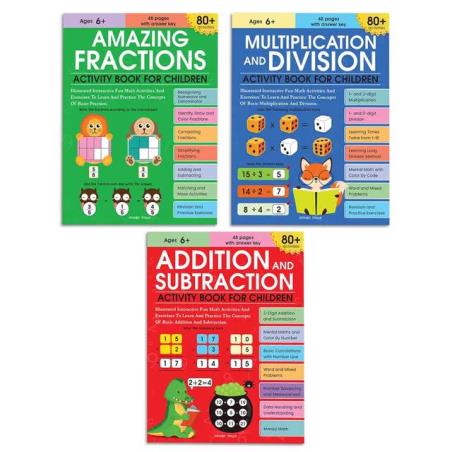 Book cover number 1 for Math Activity Books Bundle 2 Multiply / Fraction / Addition (Set Of 3 Books) written by NA published by Wonder House