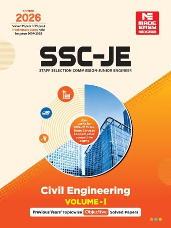 Book cover number 1 for SSC-JE Paper-1 Civil Engineering Volume-1 (2026 Edition) written by NA published by Made Easy Publications