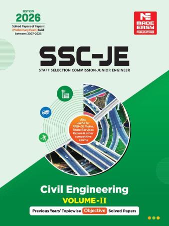 Book cover number 1 for SSC-JE Paper-1 Civil Engineering Volume-2 (2026 Edition) written by NA published by Made Easy Publications