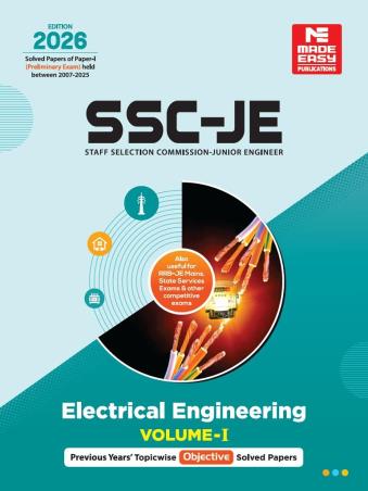 Book cover number 1 for SSC-JE Paper-1 Electrical Engineering Volume-1 (2026 Edition) written by NA published by Made Easy Publications