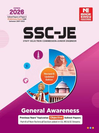 Book cover number 1 for SSC-JE Paper-1 General Awareness (2026 Edition) written by NA published by Made Easy Publications