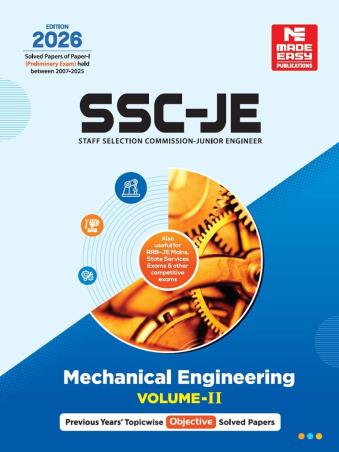 Book cover number 1 for SSC-JE Paper-1 Mechanical  Engineering Volume-2 (2026 Edition) written by NA published by Made Easy Publications