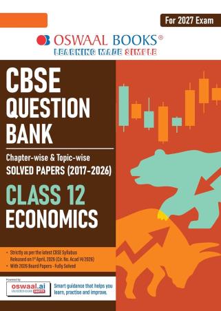 Book cover number 1 for Oswaal CBSE Question Bank Solved Papers (2017-2026) Class 12 Economics (For 2027 Exam) written by NA published by Oswaal Books