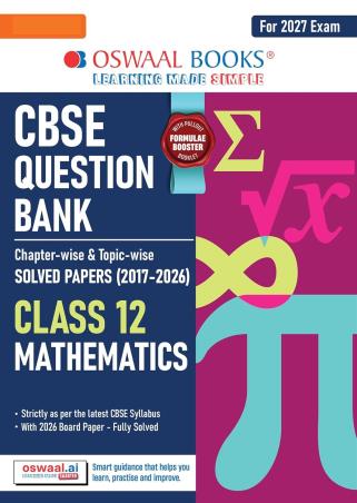 Book cover number 1 for Oswaal CBSE Question Bank Solved Papers (2017-2026) Class 12 Mathematics (For 2027 Exam) written by NA published by Oswaal Books