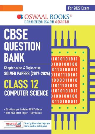 Book cover number 1 for Oswaal CBSE Question Bank Solved Papers (2017-2026) Class 12 Computer Science (For 2027 Exam) written by NA published by Oswaal Books