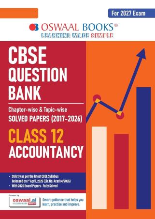 Book cover number 1 for Oswaal CBSE Question Bank Solved Papers (2017-2026) Class 12 Accountancy (For 2027 Exam) written by NA published by Oswaal Books