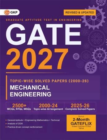 Book cover number 1 for GATE 2027 Topic-Wise Solved Papers (2000-26) Mechanical Engineering written by NA published by G. K. Publications (P) Ltd.