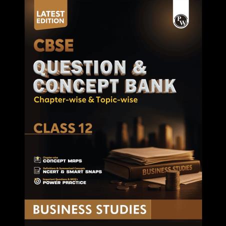 Book cover number 1 for CBSE Question & Concept Bank Chapter-Wise & Topic-Wise Class 12 Business Studies (Latest Edition) written by NA published by Physicswallah Private Limited