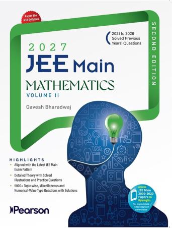 Book cover number 1 for JEE Main Mathematics (Volume 2) 2027 written by Gavesh Bharadwaj published by Pearson Education