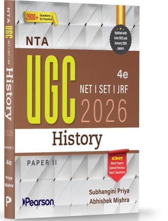 Book cover number 1 for NTA UGC NET| SET| JRF| History Paper-2 (2026) written by Subhangini Priya, Abhishek Mishra published by Pearson Education