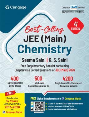 Book cover number 1 for Best-Selling JEE (Main) Chemistry written by Seema Saini, K. S. Saini published by Cengage Learning India Private Limited