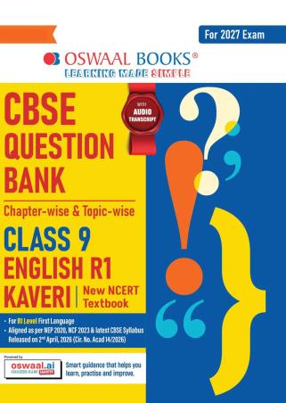 Book cover number 1 for Oswaal CBSE Question Bank Class 9 English R1 Kaveri (For 2027 Exam) written by NA published by Oswaal Books