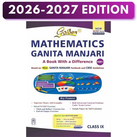 Book cover number 2 for Golden Mathematics Ganita Manjari CBSE Class 9 (Part-1) 2026-27 Edition written by NA published by New Age International (P) Limited, Publishers