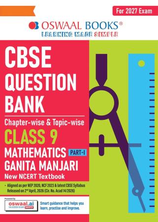 Book cover number 1 for Oswaal CBSE Question Bank Mathematics Ganita Manjari (Part-1) Class 9 (For 2027 Exam) written by NA published by Oswaal Books