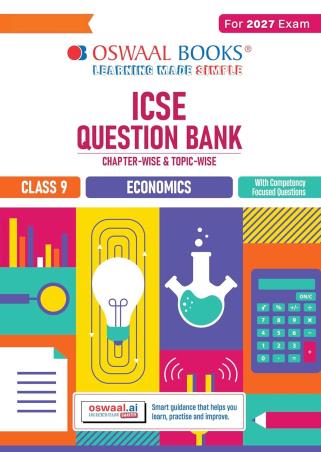 Book cover number 1 for Oswaal ICSE Question Bank Class 9 Economics (For 2027 Exam) written by NA published by Oswaal Books
