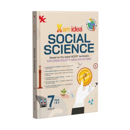 Book cover number 1 for Xam Idea Social Science (Exploring Society: India and Beyond) Class 7 (Part 1 & 2) 2026-27 written by NA published by VK Global Publications Pvt. Ltd.