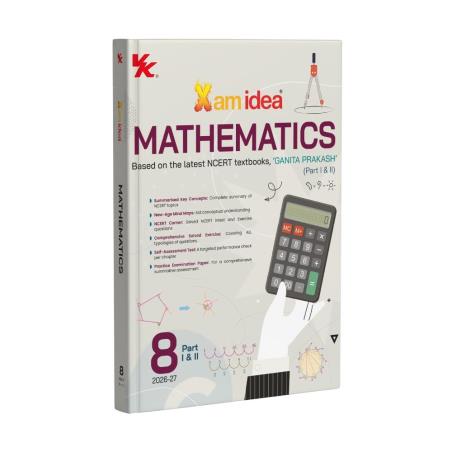 Book cover number 1 for Xam Idea Mathematics Ganita Prakash Class 8 (Part 1 & 2) 2026-27 written by NA published by VK Global Publications Pvt. Ltd.