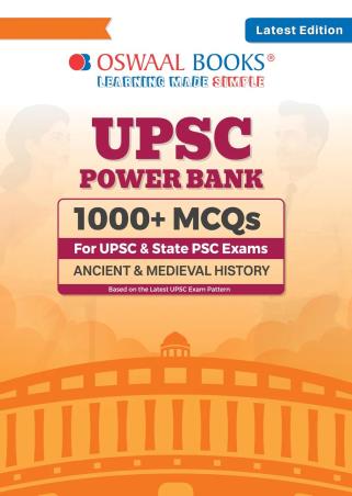 Book cover number 1 for Oswaal UPSC Power Bank 1000+ MCQs (Ancient & Medival History) For UPSC & State PSCs Exams written by NA published by Oswal Publishers
