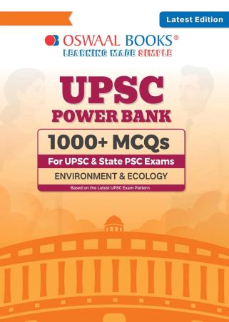 Book cover number 1 for Oswaal UPSC Power Bank 1000+ MCQs (Environment & Ecology) For UPSC & State PSCs Exams written by NA published by Oswal Publishers