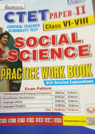 Book cover number 1 for CTET Paper-2 (Class 6-8) Social Science Practice Work Book (2026 Edition) written by NA published by Kiran Institute Of Career Excellence Pvt. Ltd.