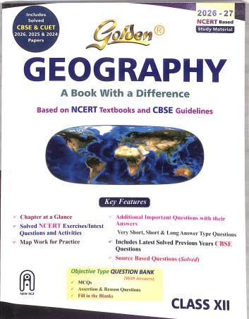 Book cover number 1 for Golden Geography Class 12 CBSE (2026-27) written by NA published by New Age International (P) Limited, Publishers