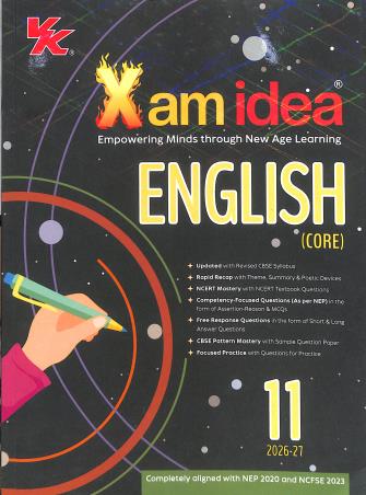 Book cover number 1 for Xam Idea English (Core) CBSE Class 11 (2026-27) NEP 2020 And NCFSE 2023 written by NA published by VK Global Publications Pvt. Ltd.