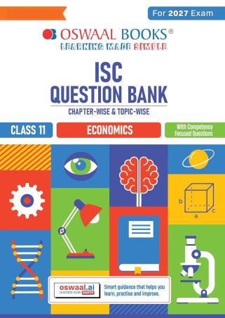 Book cover number 1 for Oswaal ISC Question Bank Class 11 Economics (For 2027 Exam) written by NA published by Oswaal Books