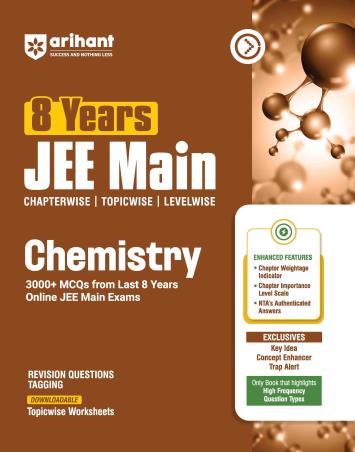 Book cover number 1 for 8 Years JEE Main Chemistry written by NA published by Arihant Prakashan