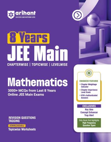 Book cover number 1 for 8 Years JEE Main Mathematics written by NA published by Arihant Prakashan