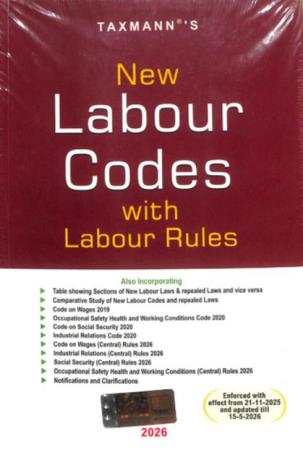 Book cover number 1 for Taxmann's New Labour Codes With Labour Rules (2026) written by NA published by Taxmann Publications Pvt. Ltd.