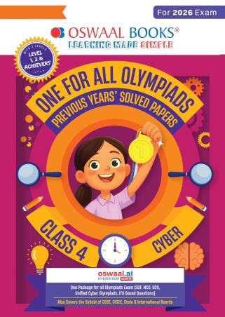 Book cover number 1 for Oswaal One For All Olympiads Class 4 Cyber (For 2026 Exam) written by NA published by Oswaal Books