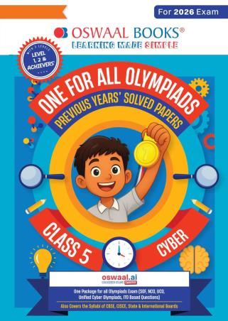 Book cover number 1 for Oswaal One For All Olympiads Class 5 Cyber (For 2026 Exam) written by NA published by Oswaal Books
