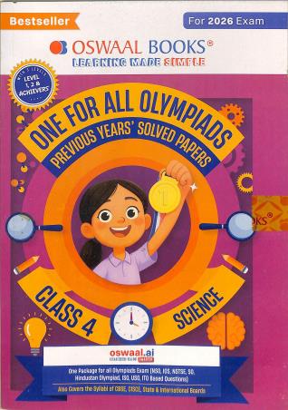Book cover number 1 for Oswaal One For All Olympiads Class 4 Science (For 2026 Exam) written by NA published by Oswaal Books