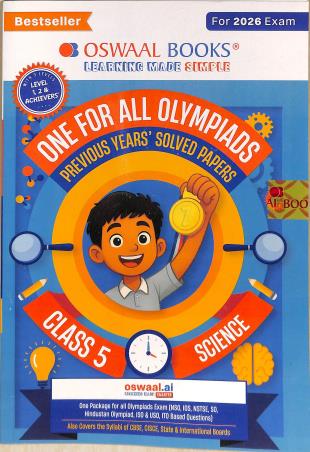 Book cover number 1 for Oswaal One For All Olympiads Class 5 Science (For 2026 Exam) written by NA published by Oswaal Books