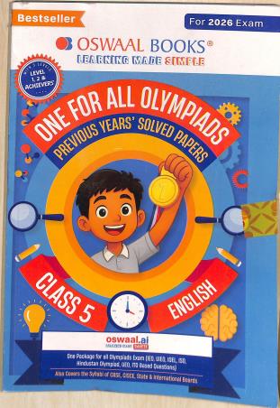 Book cover number 1 for Oswaal One For All Olympiads Class 5 English (For 2026 Exam) written by NA published by Oswaal Books