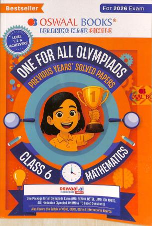 Book cover number 1 for Oswaal One For All Olympiads Class 6 Mathematics (For 2026 Exam) written by NA published by Oswaal Books
